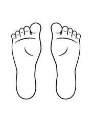 Line drawing of the left and right foot soles. Bottom of feet. Vector flat illustration on white background.