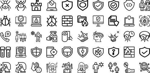 Fototapeta na wymiar Set Of Virus Icons Collection Isolated Silhouette Solid Icons Including Virus, Illness, Health, Medical, Flu, Infection, Corona Infographic Elements Logo Vector Illustration