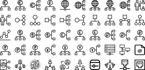 Set Of Network Icons Collection Isolated Silhouette Solid Icons Including Internet, Technology, Business, Networking, Communication, Connection, Network Infographic Elements Logo Vector Illustration