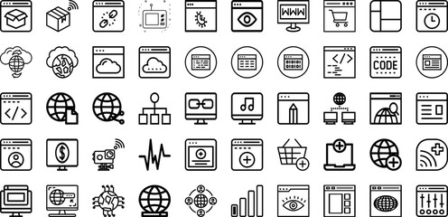 Set Of Internet Icons Collection Isolated Silhouette Solid Icons Including Technology, Background, Communication, Web, Internet, Connection, Network Infographic Elements Logo Vector Illustration