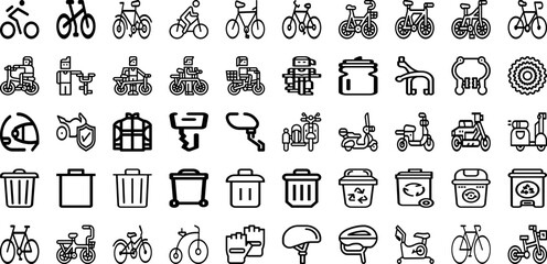 Set Of Cycle Icons Collection Isolated Silhouette Solid Icons Including Bike, Bicycle, Cyclist, Sport, Cycle, Race, Road Infographic Elements Logo Vector Illustration