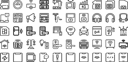 Set Of Electronics Icons Collection Isolated Silhouette Solid Icons Including Electronic, Computer, Digital, Equipment, Electronics, Technology, Device Infographic Elements Logo Vector Illustration