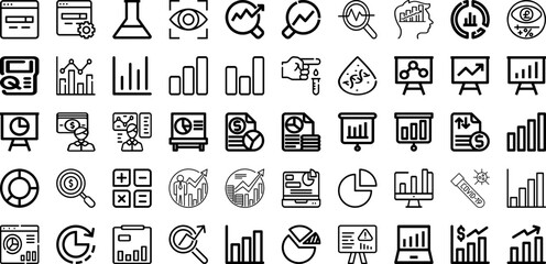 Set Of Analysis Icons Collection Isolated Silhouette Solid Icons Including Business, Technology, Graph, Finance, Analysis, Chart, Data Infographic Elements Logo Vector Illustration