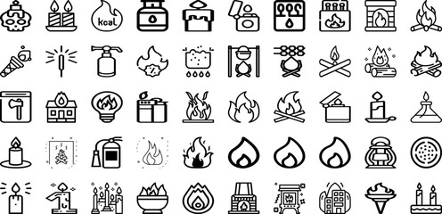 Set Of Flame Icons Collection Isolated Silhouette Solid Icons Including Isolated, Flame, Vector, Burn, Hot, Fire, Red Infographic Elements Logo Vector Illustration