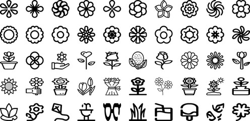 Set Of Floral Icons Collection Isolated Silhouette Solid Icons Including Floral, Design, Background, Vintage, Leaf, Illustration, Plant Infographic Elements Logo Vector Illustration