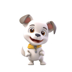Obraz na płótnie Canvas Illustration 3D cute dog character AI Generative