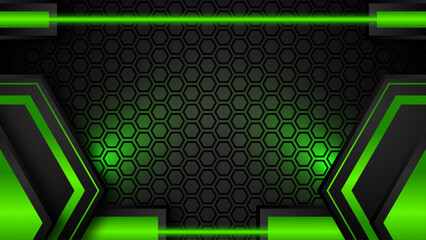 black and green futuristic gaming background. design of sport banner, poster, advertisement, promotion