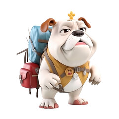 Illustration 3D cute dog character AI Generative