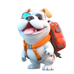 Illustration 3D cute dog character AI Generative