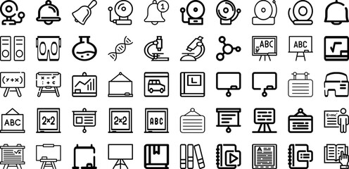 Set Of School Icons Collection Isolated Silhouette Solid Icons Including School, Student, Education, Study, Book, Concept, Back Infographic Elements Logo Vector Illustration
