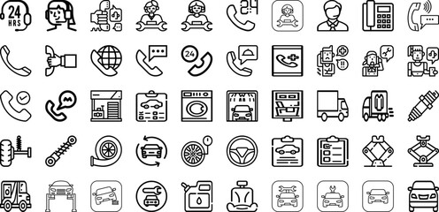 Set Of Service Icons Collection Isolated Silhouette Solid Icons Including Person, Service, Office, Business, Support, Customer, Call Infographic Elements Logo Vector Illustration