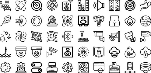 Set Of System Icons Collection Isolated Silhouette Solid Icons Including Digital, System, Data, Internet, Business, Computer, Technology Infographic Elements Logo Vector Illustration