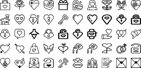 Set Of Valentine Icons Collection Isolated Silhouette Solid Icons Including Vector, Heart, Day, Love, Banner, Valentine, Background Infographic Elements Logo Vector Illustration