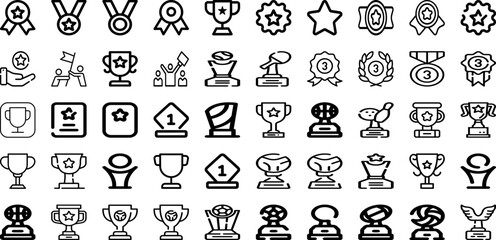 Set Of Winner Icons Collection Isolated Silhouette Solid Icons Including Celebration, Vector, Banner, Prize, Win, Winner, Background Infographic Elements Logo Vector Illustration