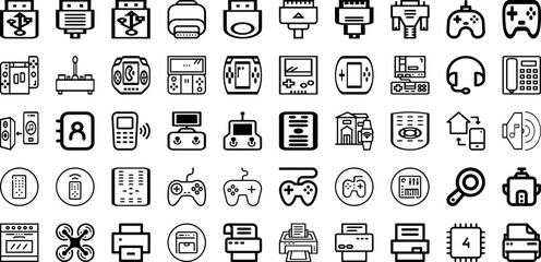Set Of Device Icons Collection Isolated Silhouette Solid Icons Including Tablet, Screen, Mobile, Technology, Computer, Digital, Phone Infographic Elements Logo Vector Illustration