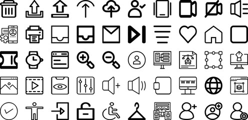 Set Of Interface Icons Collection Isolated Silhouette Solid Icons Including Frame, Design, Vector, Template, Interface, Screen, Digital Infographic Elements Logo Vector Illustration
