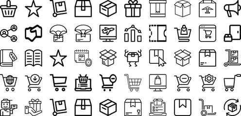 Set Of Commerce Icons Collection Isolated Silhouette Solid Icons Including Internet, Business, Store, Online, Technology, Retail, Web Infographic Elements Logo Vector Illustration