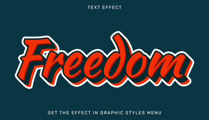 Freedom editable text effect in 3d style. Suitable for brand or business logo © hyperbleh
