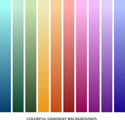 Collection of colorful smooth gradient background for graphic design. Vector illustration