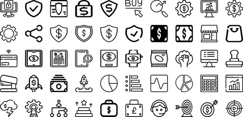 Set Of Finance Icons Collection Isolated Silhouette Solid Icons Including Investment, Money, Growth, Finance, Economy, Business, Financial Infographic Elements Logo Vector Illustration