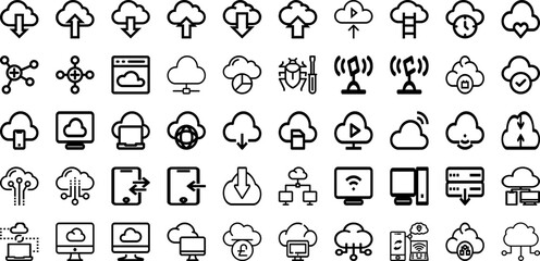 Set Of Computing Icons Collection Isolated Silhouette Solid Icons Including Modern, Technology, Business, Display, Screen, Computer, Laptop Infographic Elements Logo Vector Illustration