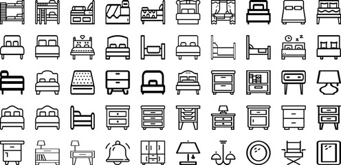 Set Of Furniture Icons Collection Isolated Silhouette Solid Icons Including Room, Home, Design, Living, Table, Furniture, Interior Infographic Elements Logo Vector Illustration