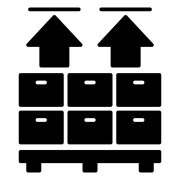 Icon maximum height of stack of boxes