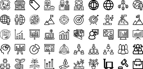 Set Of Business Icons Collection Isolated Silhouette Solid Icons Including Office, Corporate, Business, Strategy, Technology, Teamwork, Success Infographic Elements Logo Vector Illustration