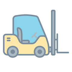 Forklift icon for lifting goods in warehouse