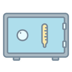 Storage temperature icon with safe and thermometer