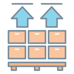 Icon maximum height of stack of boxes