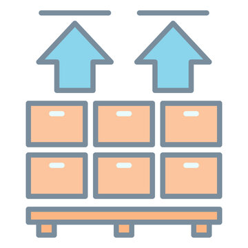 Icon maximum height of stack of boxes