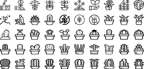 Set Of Plant Icons Collection Isolated Silhouette Solid Icons Including Leaf, Green, Decoration, Tropical, Foliage, Garden, Plant Infographic Elements Logo Vector Illustration