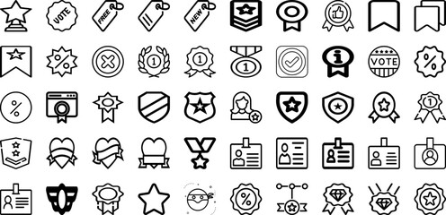 Set Of Badge Icons Collection Isolated Silhouette Solid Icons Including Symbol, Design, Logo, Vector, Badge, Icon, Label Infographic Elements Logo Vector Illustration