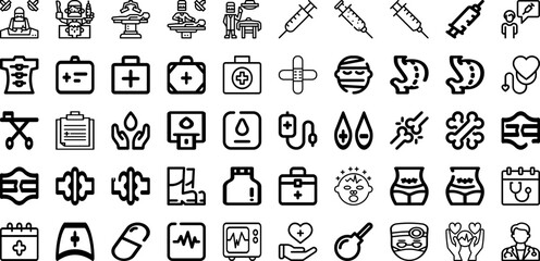 Set Of Doctor Icons Collection Isolated Silhouette Solid Icons Including Medical, Medicine, Healthcare, Doctor, Hospital, Health, Professional Infographic Elements Logo Vector Illustration