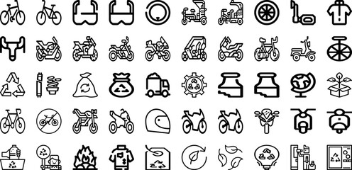 Set Of Cycle Icons Collection Isolated Silhouette Solid Icons Including Road, Cyclist, Race, Bicycle, Bike, Cycle, Sport Infographic Elements Logo Vector Illustration