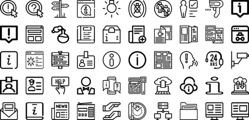 Set Of Information Icons Collection Isolated Silhouette Solid Icons Including Concept, Web, Technology, Communication, Icon, Information, Internet Infographic Elements Logo Vector Illustration