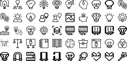 Set Of Creative Icons Collection Isolated Silhouette Solid Icons Including Idea, Art, Creative, Design, Concept, Abstract, Business Infographic Elements Logo Vector Illustration