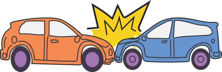 car crash cartoon vector illustration © gorito
