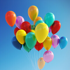A bunch of  colorful balloons floating in the sky Generative Ai