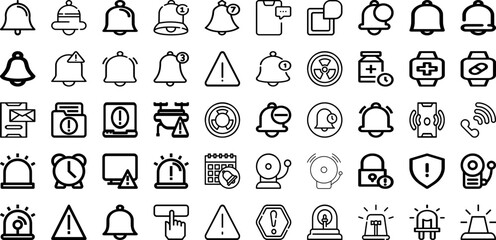 Set Of Alert Icons Collection Isolated Silhouette Solid Icons Including Security, Safety, Danger, Icon, Attention, Illustration, Alert Infographic Elements Logo Vector Illustration