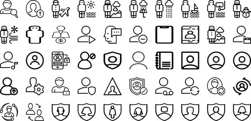 Set Of Account Icons Collection Isolated Silhouette Solid Icons Including People, Account, Background, Business, Technology, Internet, Vector Infographic Elements Logo Vector Illustration