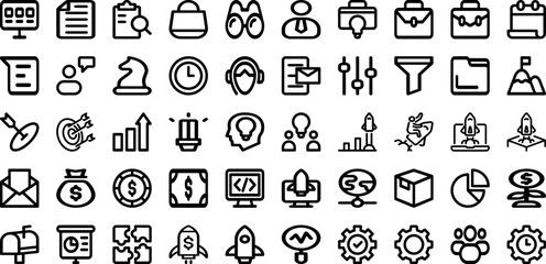 Set Of Business Icons Collection Isolated Silhouette Solid Icons Including Technology, Success, Corporate, Strategy, Office, Business, Teamwork Infographic Elements Logo Vector Illustration
