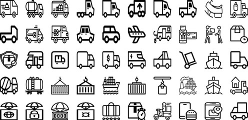 Set Of Delivery Icons Collection Isolated Silhouette Solid Icons Including Service, Fast, Transport, Courier, Delivery, Order, Shipping Infographic Elements Logo Vector Illustration