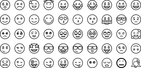Fototapeta na wymiar Set Of Emoji Icons Collection Isolated Silhouette Solid Icons Including Symbol, Isolated, Sign, Face, Emoticon, Vector, Icon Infographic Elements Logo Vector Illustration