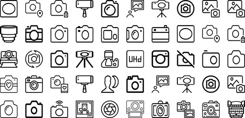 Set Of Photo Icons Collection Isolated Silhouette Solid Icons Including Picture, Retro, Design, Blank, Photo, Paper, Frame Infographic Elements Logo Vector Illustration