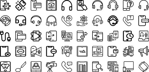 Fototapeta na wymiar Set Of Phone Icons Collection Isolated Silhouette Solid Icons Including Cellphone, Phone, Mobile, Screen, Smartphone, Isolated, Device Infographic Elements Logo Vector Illustration