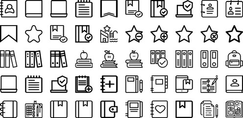 Set Of Book Icons Collection Isolated Silhouette Solid Icons Including Book, Illustration, Education, Design, Library, Vector, Isolated Infographic Elements Logo Vector Illustration