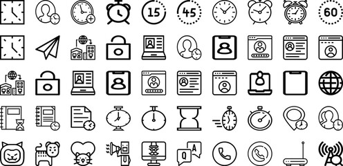 Set Of Line Icons Collection Isolated Silhouette Solid Icons Including Background, Vector, Design, Element, Abstract, Line, Illustration Infographic Elements Logo Vector Illustration
