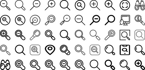 Set Of Zoom Icons Collection Isolated Silhouette Solid Icons Including Computer, Conference, Screen, Internet, Video, Zoom, Business Infographic Elements Logo Vector Illustration